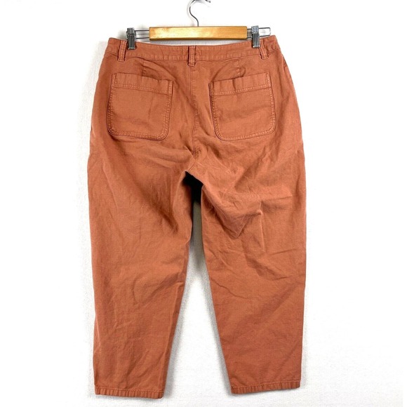 EILEEN FISHER Lantern Crop Pants Sz 10 Petite Organic Cotton Hemp Capri‎ Clay - Picture 2 of 8